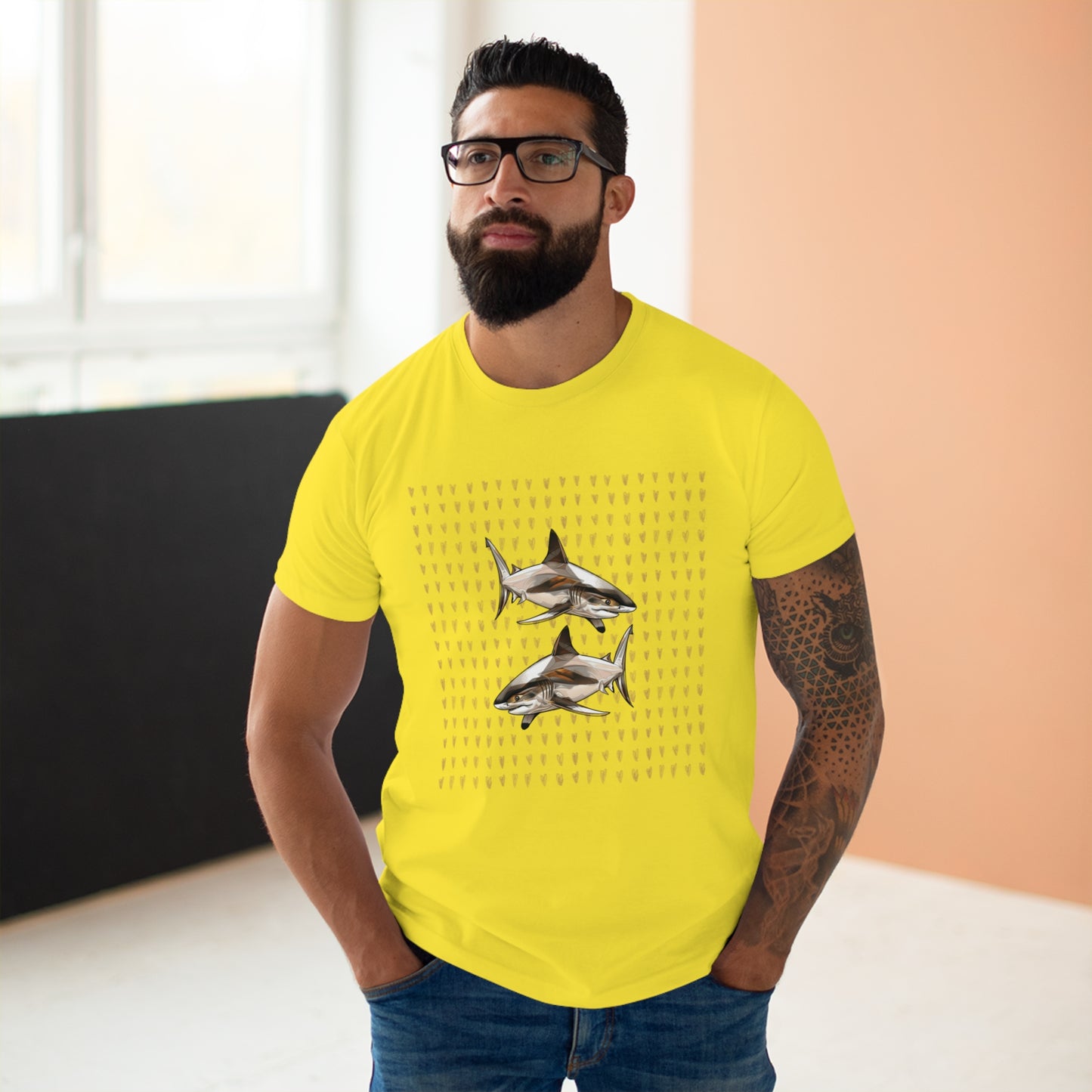 Men's T-shirt. Single Jersey. Shark collection. 9 colours