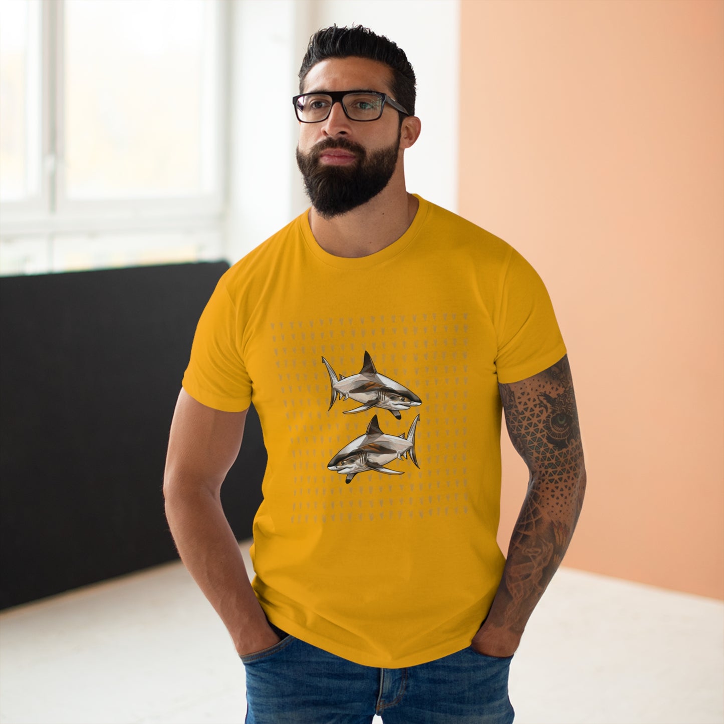 Men's T-shirt. Single Jersey. Shark collection. 9 colours