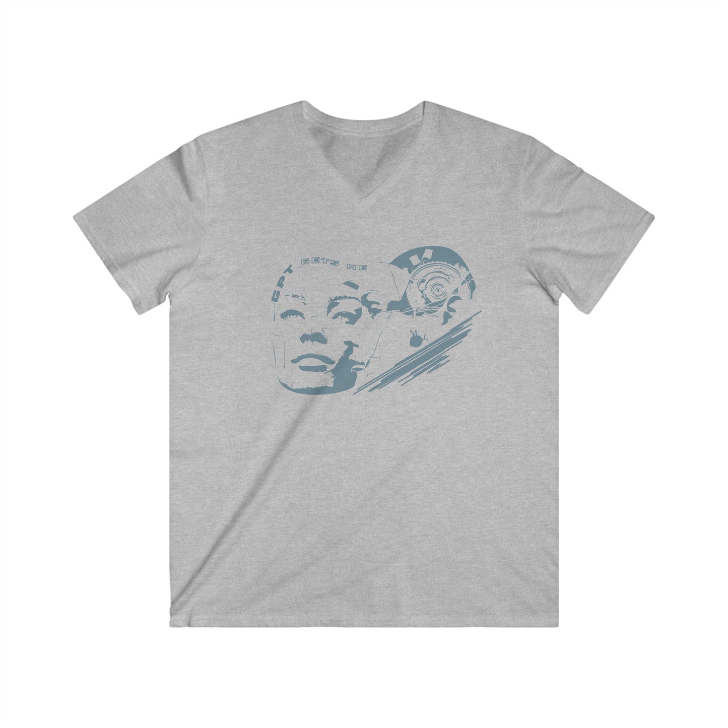 Men's Fitted V-Neck Tee. "Love GPT"collection