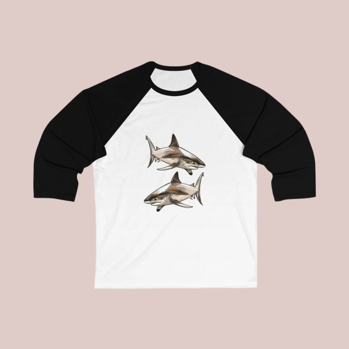 Unisex 3\4 Sleeve. Shark Collection. 3 colors