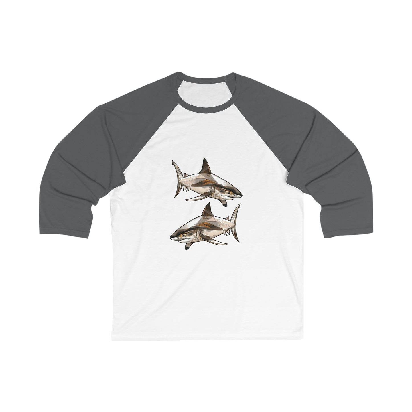 Unisex 3\4 Sleeve. Shark Collection. 3 colors