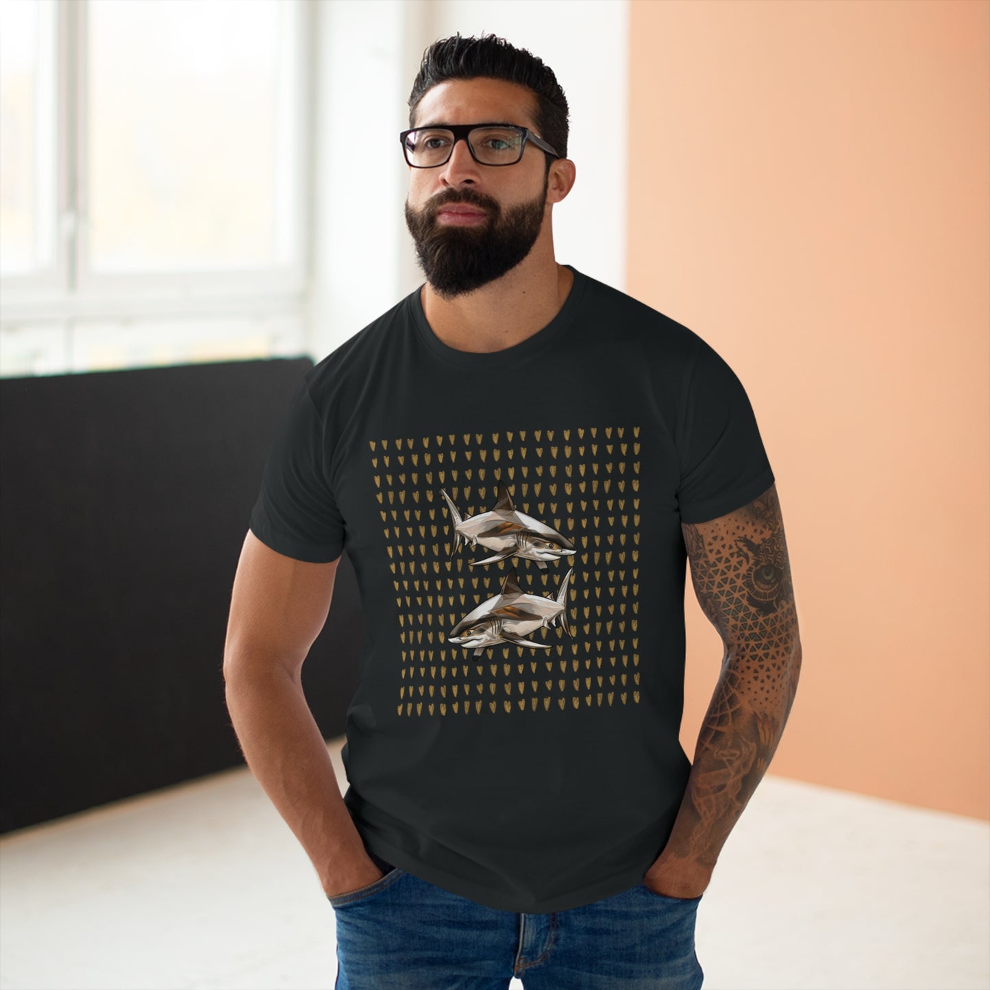 Men's T-shirt. Single Jersey. Shark collection. 9 colours