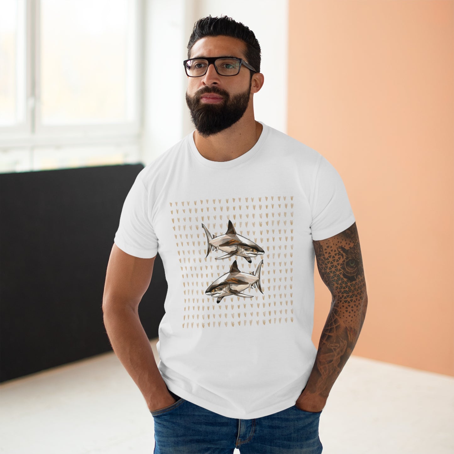 Men's T-shirt. Single Jersey. Shark collection. 9 colours