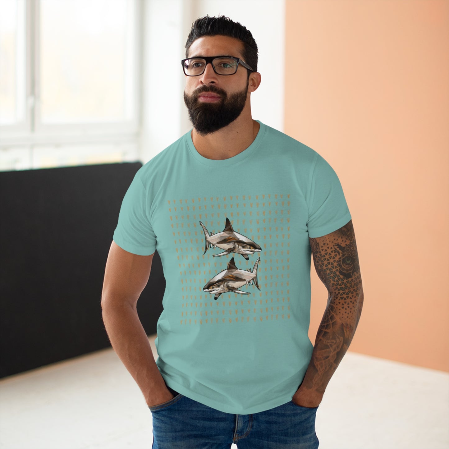 Men's T-shirt. Single Jersey. Shark collection. 9 colours