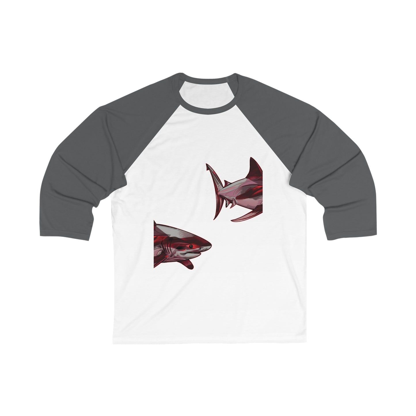 Unisex 3\4 Sleeve. Shark Collection. 4 colors