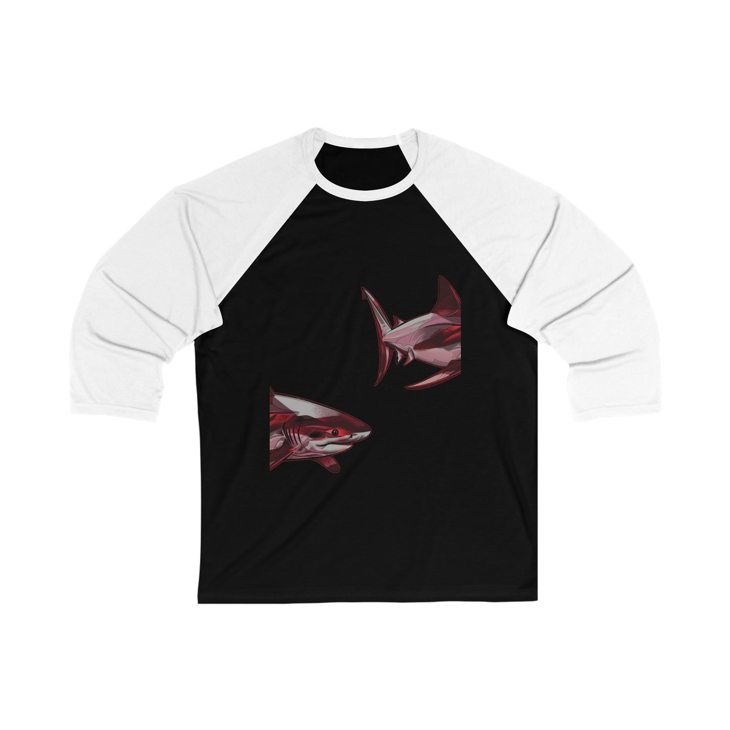 Unisex 3\4 Sleeve. Shark Collection. 4 colors