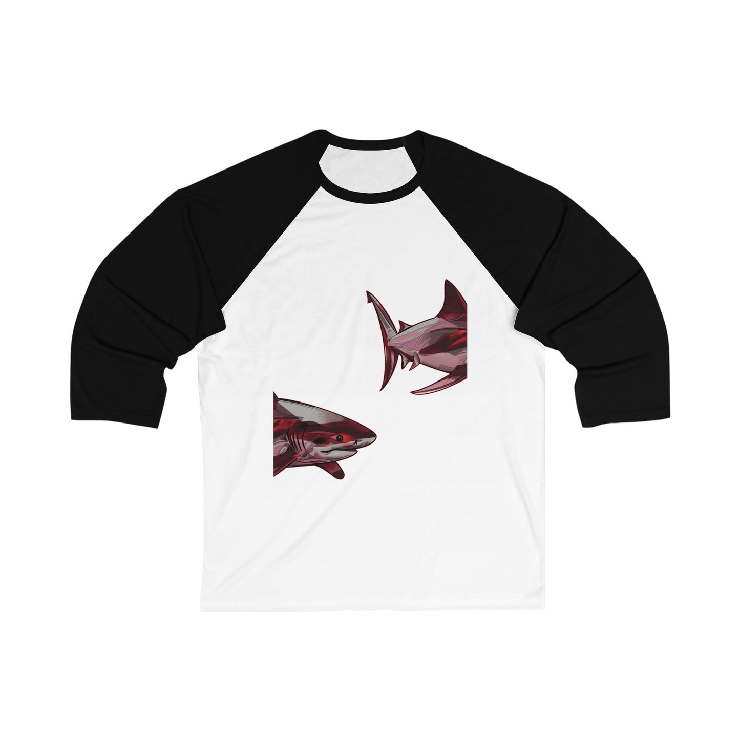 Unisex 3\4 Sleeve. Shark Collection. 4 colors