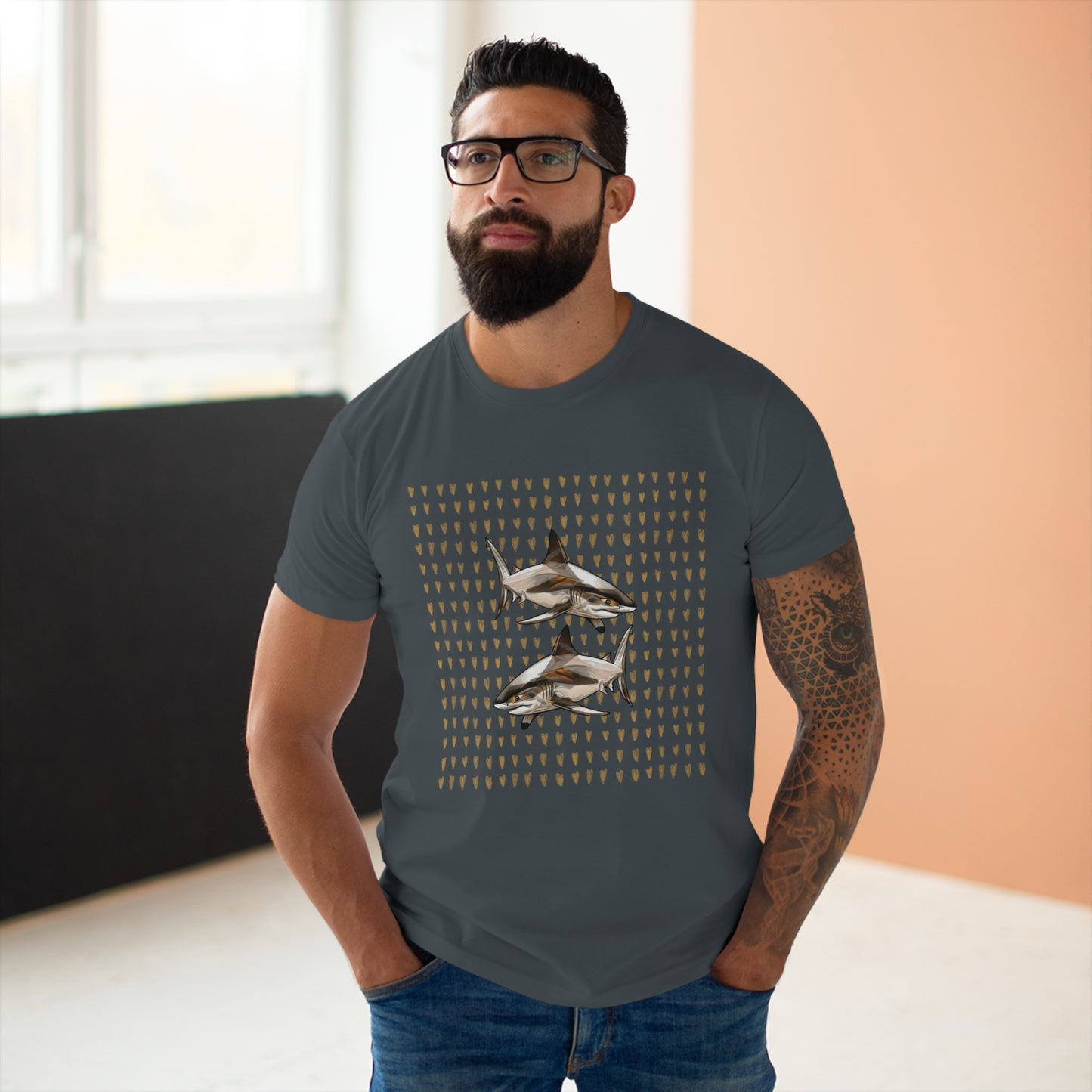 Men's T-shirt. Single Jersey. Shark collection. 9 colours