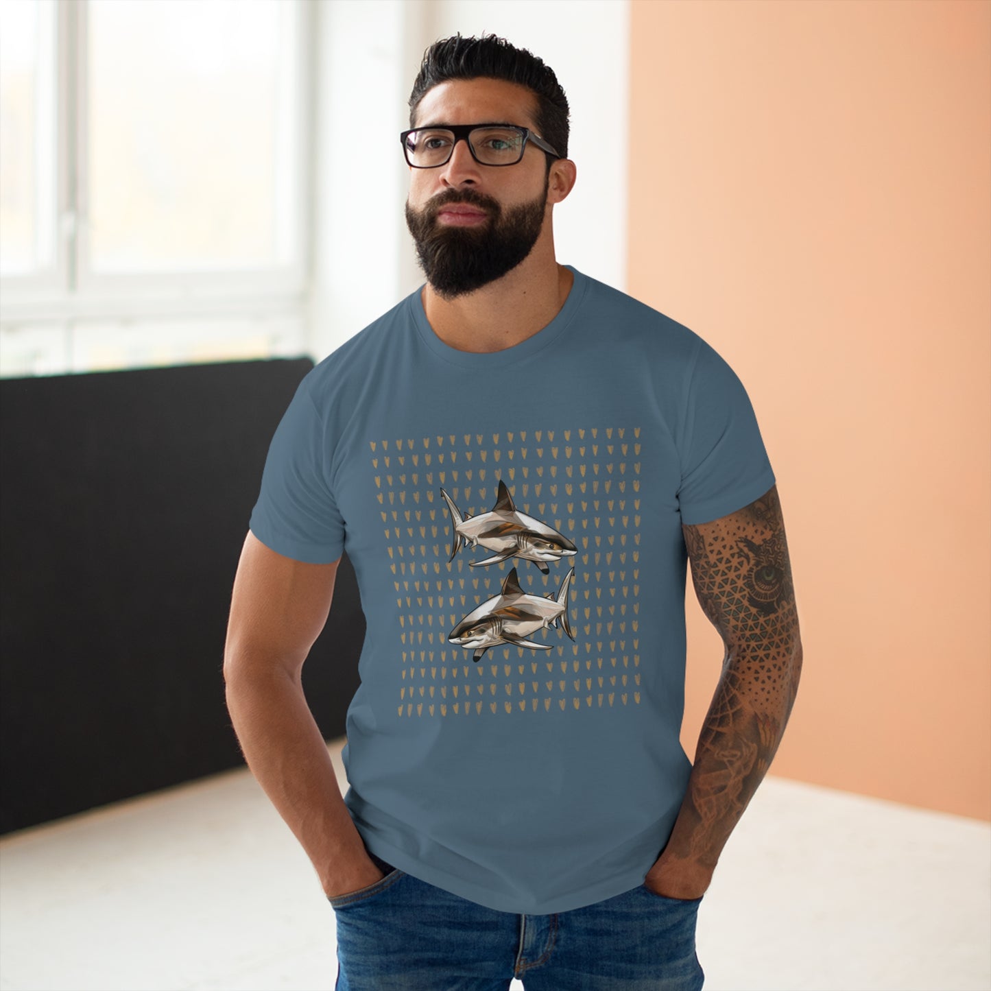 Men's T-shirt. Single Jersey. Shark collection. 9 colours