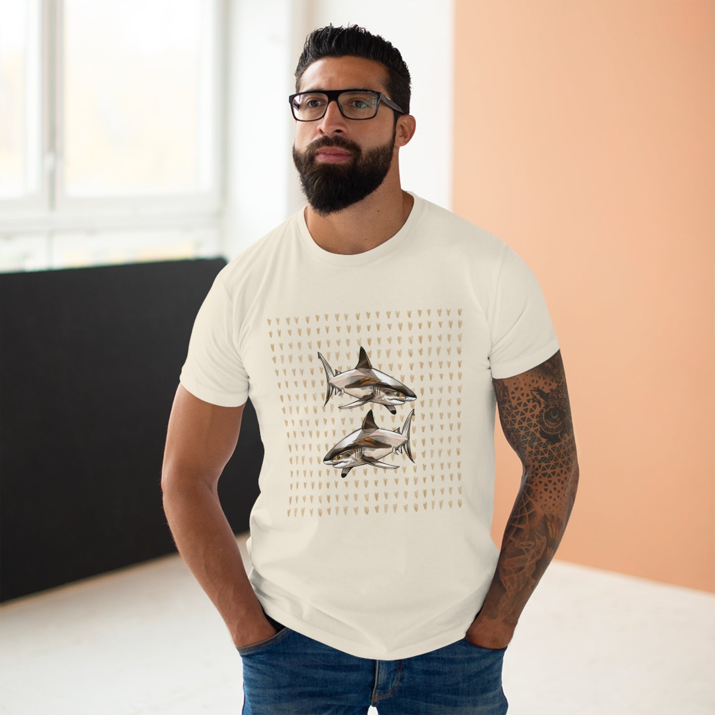 Men's T-shirt. Single Jersey. Shark collection. 9 colours