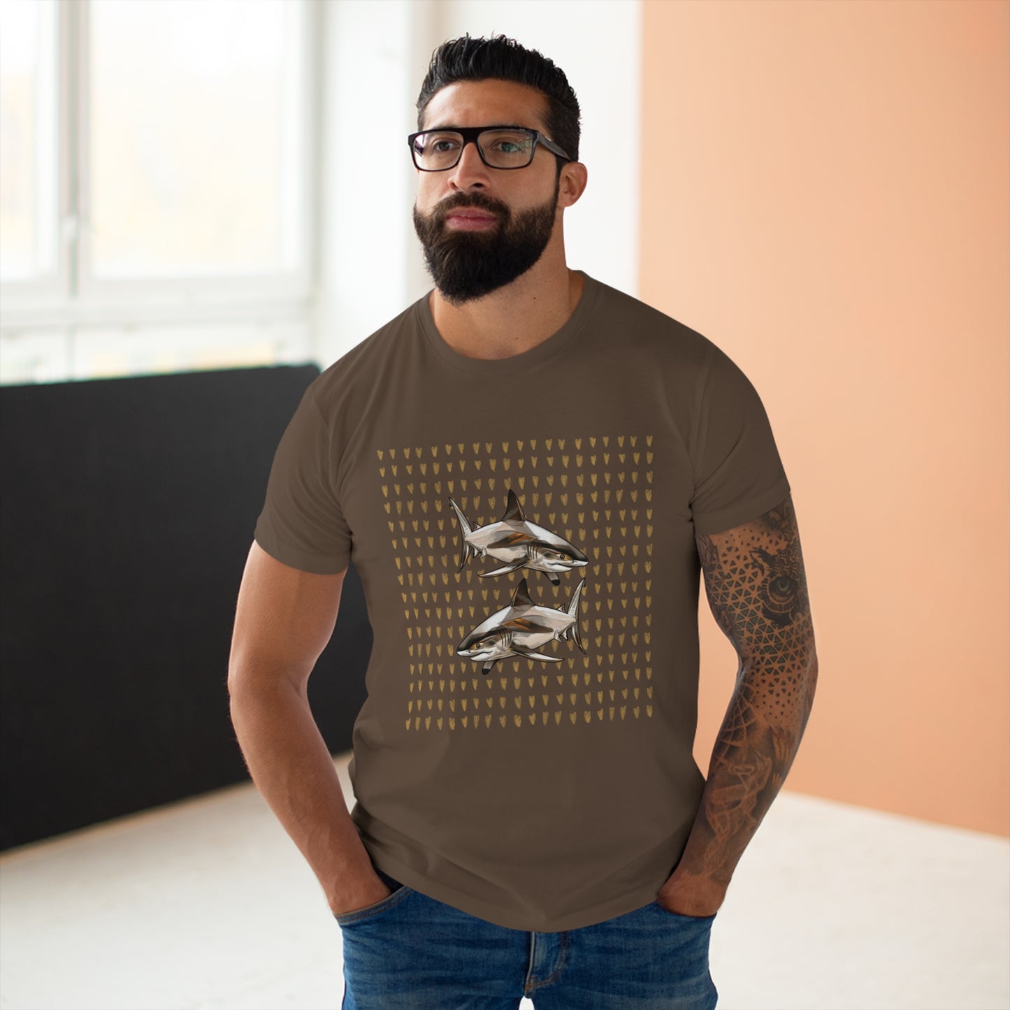 Men's T-shirt. Single Jersey. Shark collection. 9 colours