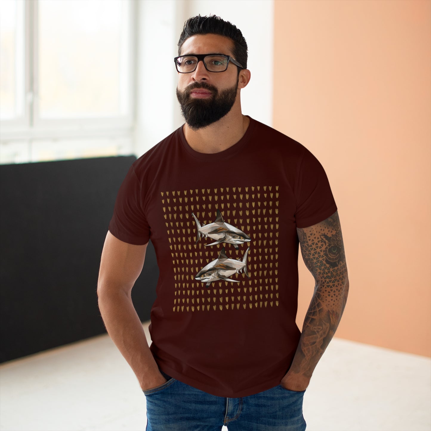 Men's T-shirt. Single Jersey. Shark collection. 9 colours