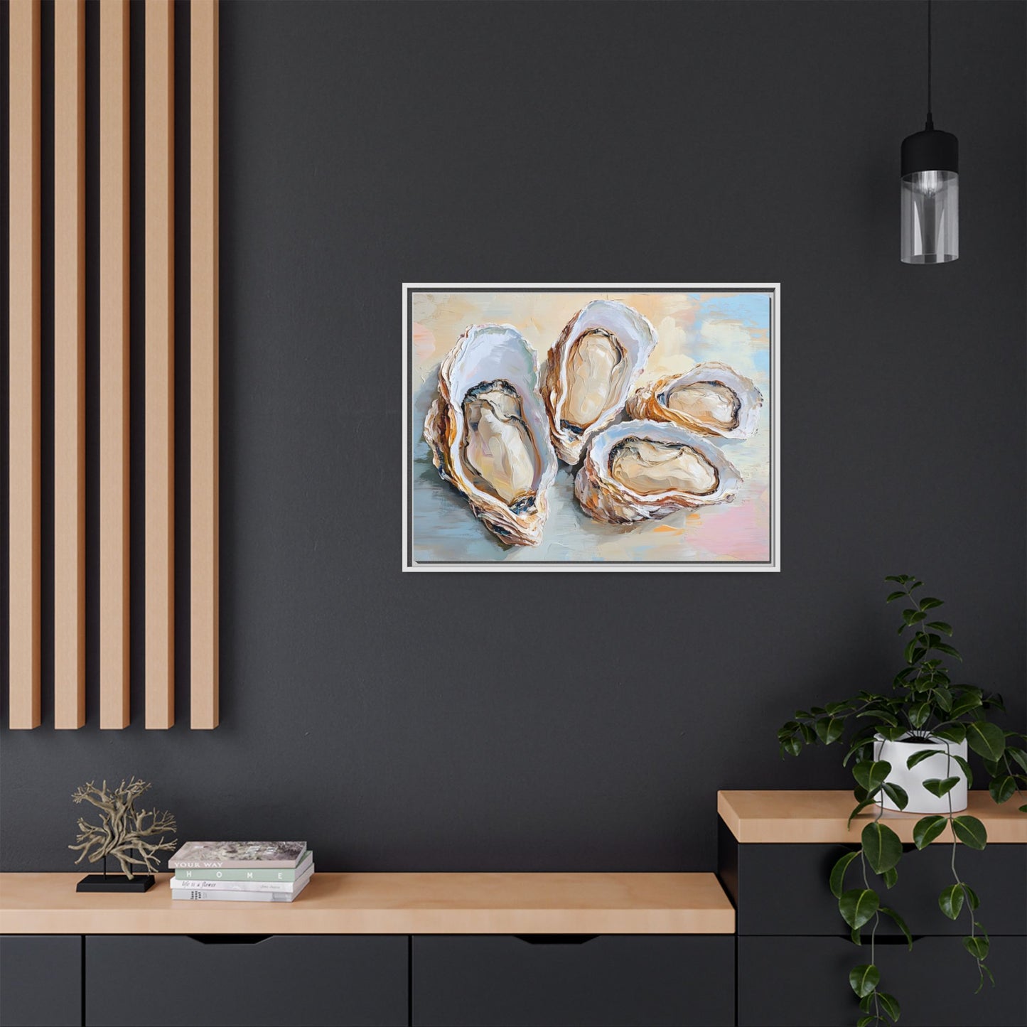 Oysters Oil Paint Style Canva Art Print
