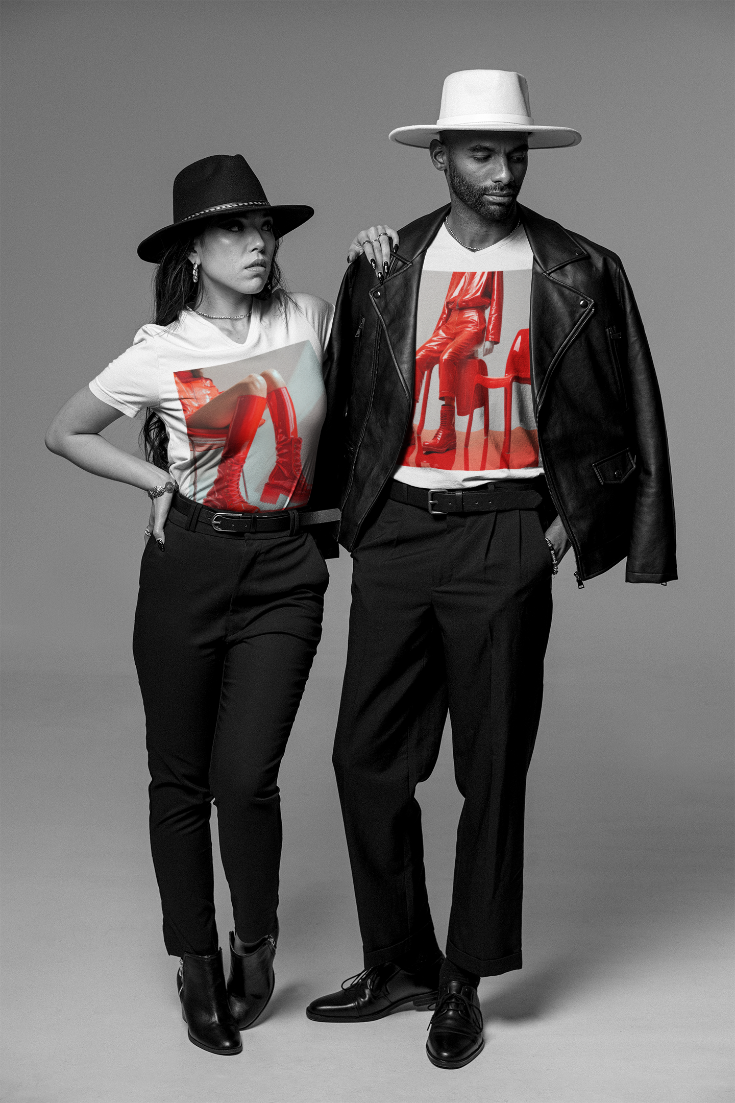 Unisex Tee. V-Neck. "Red Chair" Collection