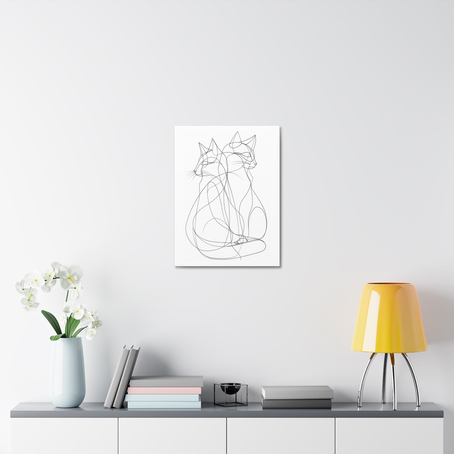 CATS one line art. Stretched Canvas