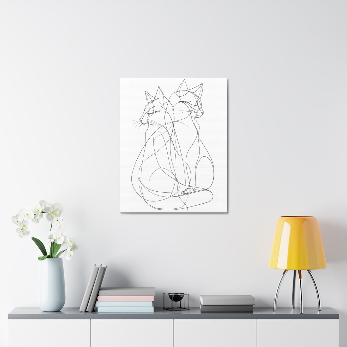 CATS one line art. Stretched Canvas