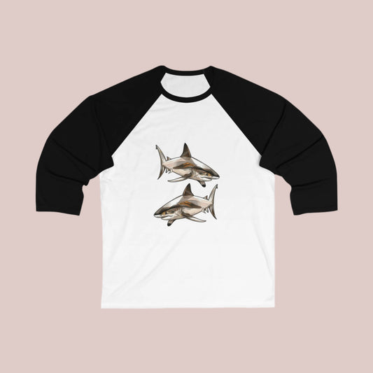 Unisex 3\4 Sleeve. Shark Collection. 3 colors