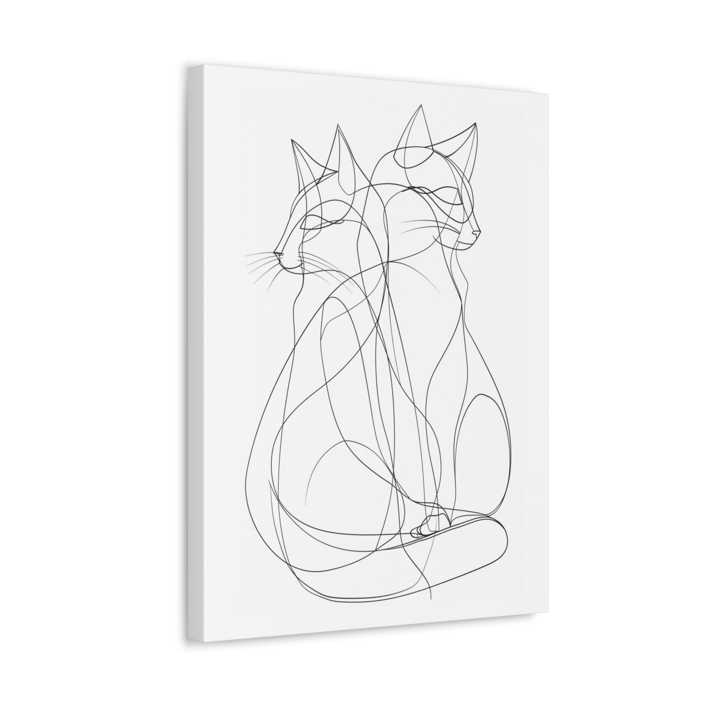 CATS one line art. Stretched Canvas