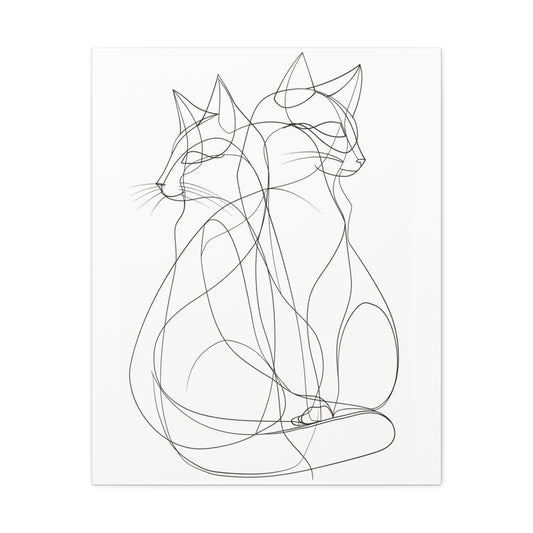 CATS one line art. Stretched Canvas