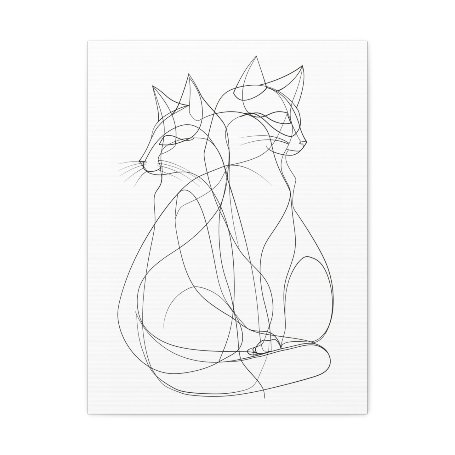 CATS one line art. Stretched Canvas