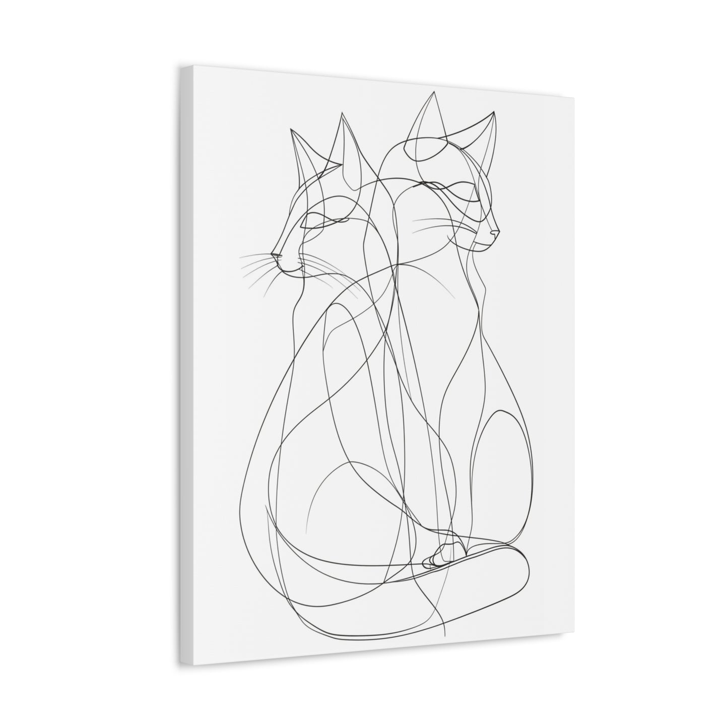 CATS one line art. Stretched Canvas