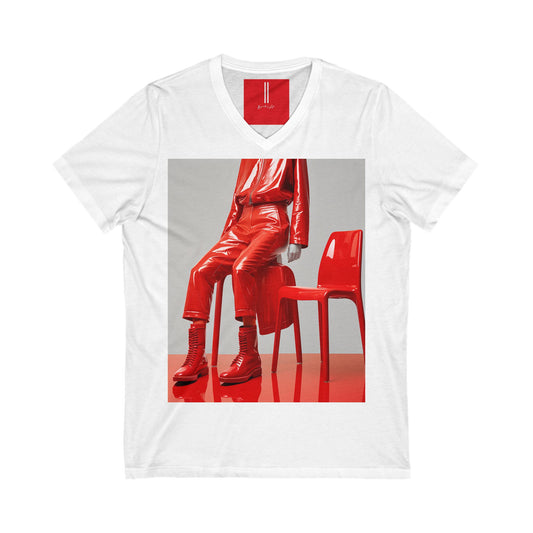 Unisex Tee. V-Neck. "Red Chair"  Collection